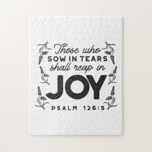 Psalm 126:5 Schrift Typografie – Oogsten in Vreugd Legpuzzel