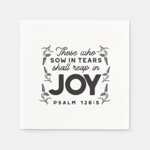 Psalm 126:5 Schrift Typografie – Oogsten in Vreugd Servet