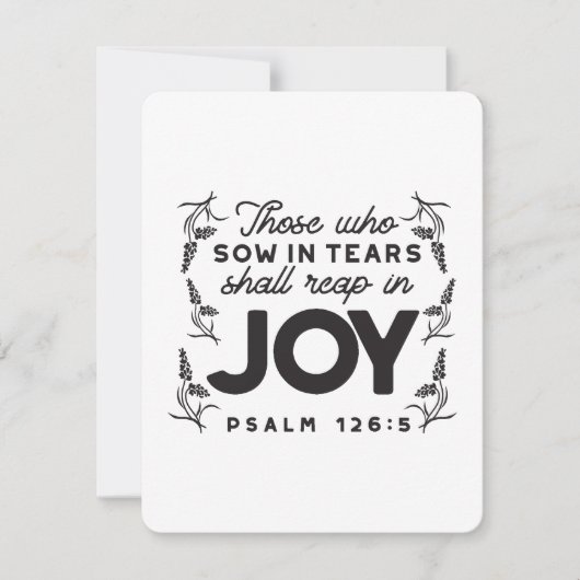 Psalm 126:5 Scripture Typography – Reap in Joy Notitiekaartje (Voorkant)