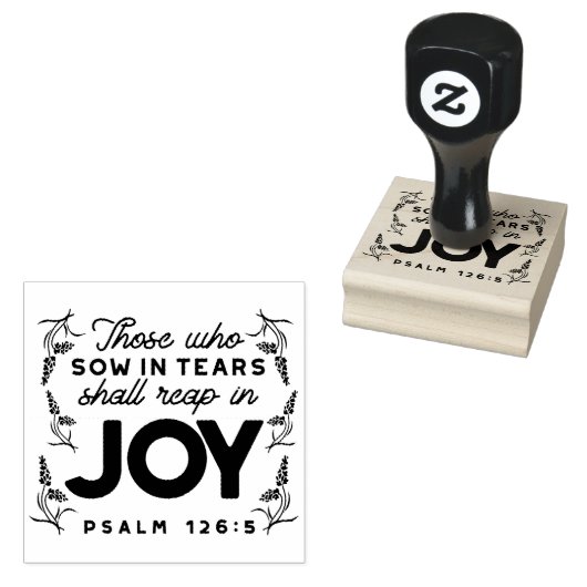 Psalm 126:5 Scripture Typography – Reap in Joy Rubberstempel (Gestempeld)