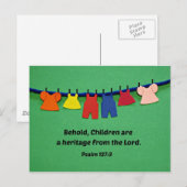 Psalm 127:3 Behold, Kinderen zijn een erfgoed... Briefkaart (Voorkant / Achterkant)