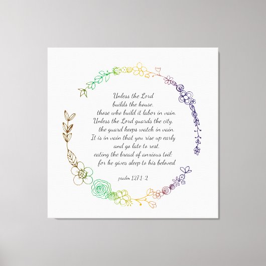 Psalm 127 canvasafdruk canvas afdruk (Voorkant)