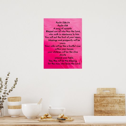 Psalm 128:1-4 poster (Keuken)