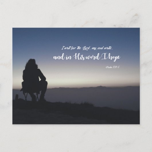 Psalm 130:5 - Ik wacht op de Heer Briefkaart (Voorkant)