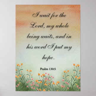 Psalm 130:5 “Ik wacht op de Heer” Poster Muurkunst