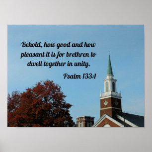 Psalm 133:1 Behold, hoe goed en aangenaam Poster