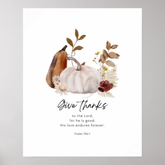 Psalm 136:1 Scripture Poster – Give Thanks  (Devant)