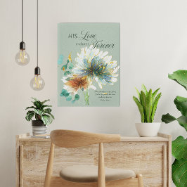 Psalm 136 Zijn liefde blijft eeuwig bloemengroen Canvas Afdruk