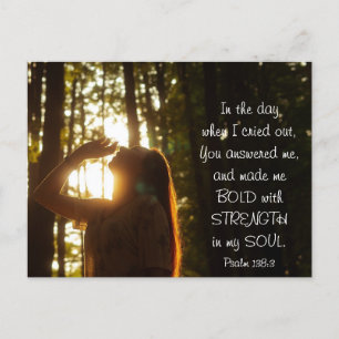 Psalm 138:3 Je antwoordde me en maakte me BOLD Briefkaart