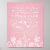 Psalm 139:13-14 "Vreeswekkend en Wonderbaarlijk Ge Poster (Voorkant)