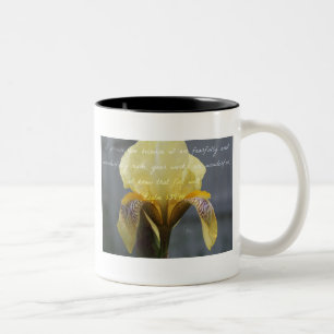 Psalm 139:14 Gele Zebra Iris Tweekleurige Koffiemok