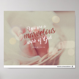 Psalm 139:14 - Je bent geweldig werk van God Poster