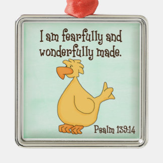 psalm 139:14 kinder Christelijke gele eend Metalen Ornament