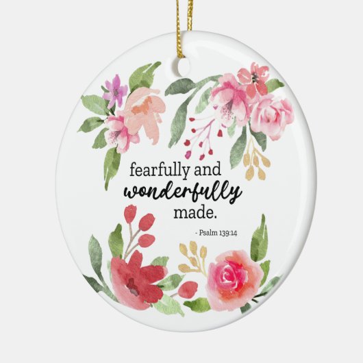 Psalm 139:14 - Vreemd en wonderbaarlijk gemaakt Keramisch Ornament (Links)