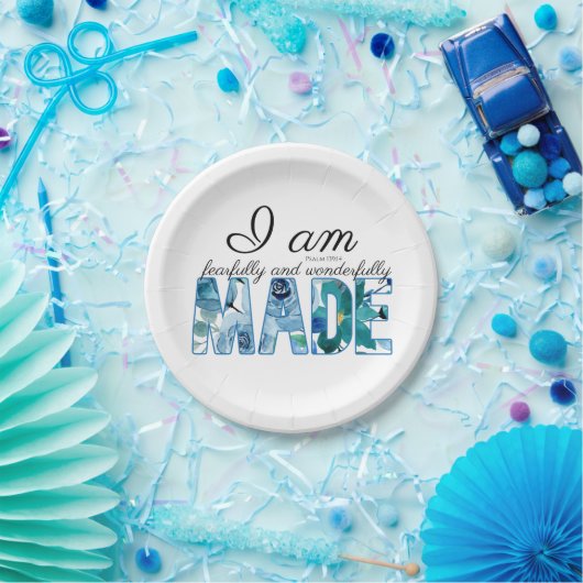 Psalm 139:14: Vrezend en wonderlijk gemaakt Papieren Bordje (Feest)