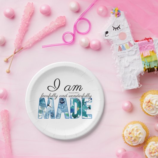 Psalm 139:14: Vrezend en wonderlijk gemaakt Papieren Bordje (Feest)