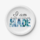 Psalm 139:14: Vrezend en wonderlijk gemaakt Papieren Bordje (Voorkant)