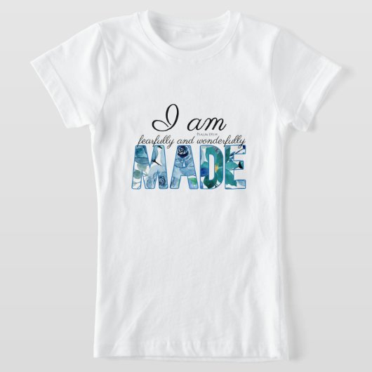 Psalm 139:14: Vrezend en wonderlijk gemaakt T-shirt (Laagn)