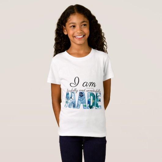 Psalm 139:14: Vrezend en wonderlijk gemaakt T-shirt (Voorkant volledig)