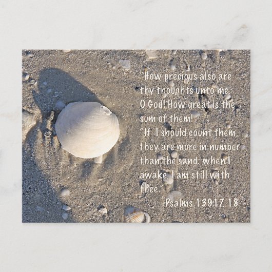 Psalm 139: 17-18, Schelp versie Briefkaart (Voorkant)