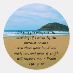 Psalm 139: 9-10 BEAUTIFUELE BIBLIOTHEEK Ronde Sticker
