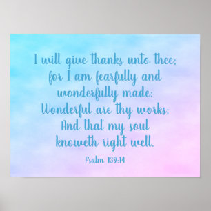 Psalm 139 van Pastels Christelijk Art Wonderully M Poster