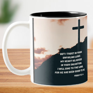 Psalm 13:15 Zing tot God, Bijbelvers Tweekleurige Koffiemok