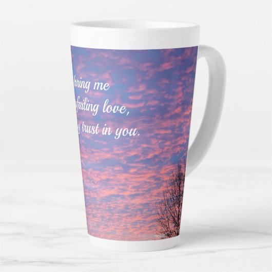 Psalm 143:8 grote latte Mok (Rechterhoek)