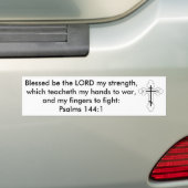 Psalm 144:1 Gezegend zij de HEERE, mijn sterkte. Bumpersticker (Op auto)