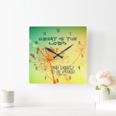 Psalm 145:3 Geweldig is de Heer, Bijbelverse Vierkante Klok (Huis)