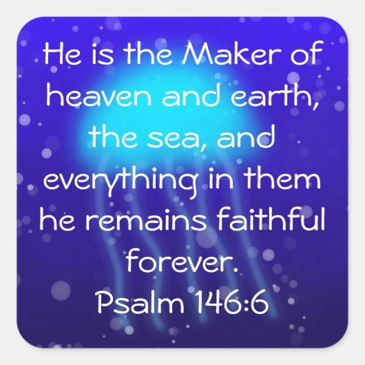 Psalm 146:6 Blue Jellyfish Sticker (Voorkant)