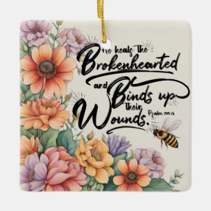 Psalm 147:3 Christelijke Bijbelvers Afbeelding Keramisch Ornament