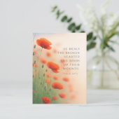 Psalm 147:3 He Heals the Brokenhearted Scripture Briefkaart (Staand voorkant)