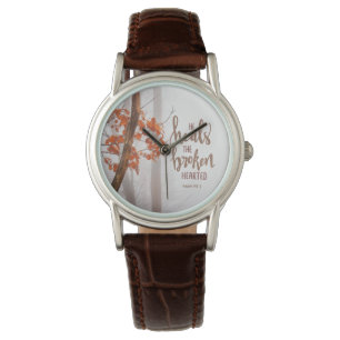 Psalm 147:3 Hij heelt de gebroken Hearted Horloge