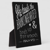 Psalm 147:3 Hij hoort de gebroken haren Fotoplaat (Zijkant)