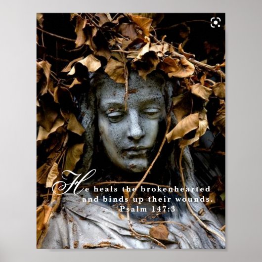 Psalm 147:3 Manuscript Quality Canvas 8 x 10 van M Poster (Voorkant)