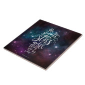 Psalm 147:4 Hij telt de Stars Bijbel Tegeltje (Zijkant)