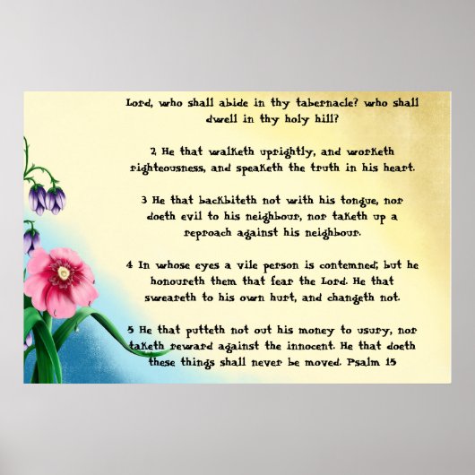 psalm 15 poster (Voorkant)