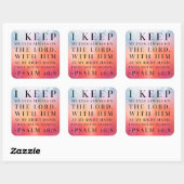 Psalm 16:8 Bijbelcitaat Vierkante Sticker (Vel)