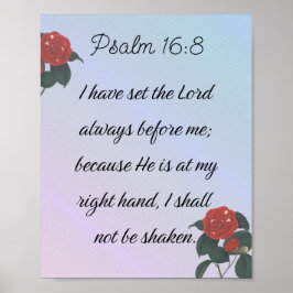 Psalm 16:8, Inspirerend Bijbelverse Poster