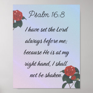 Psalm 16:8, Inspirerend Bijbelverse Poster