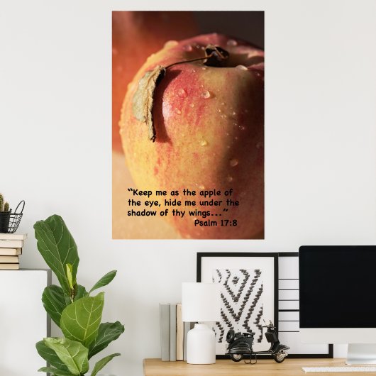 Psalm 17:8 Manuscript Druk Poster (Thuiskantoor)