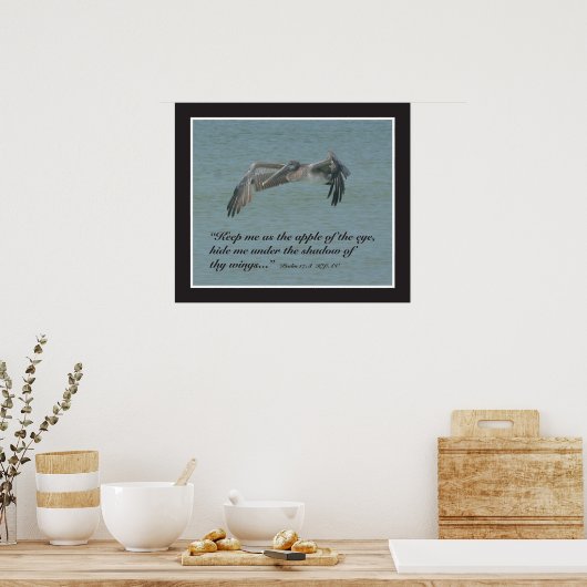 Psalm 17:8 Manuscript Druk Poster (Keuken)