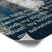Psalm 18:2 De Heer is mijn Rots KJV Bijbelmuurkuns Poster (Hoek)