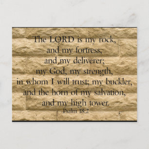 Psalm 18:2 De Heer is mijn steen en mijn fort Briefkaart
