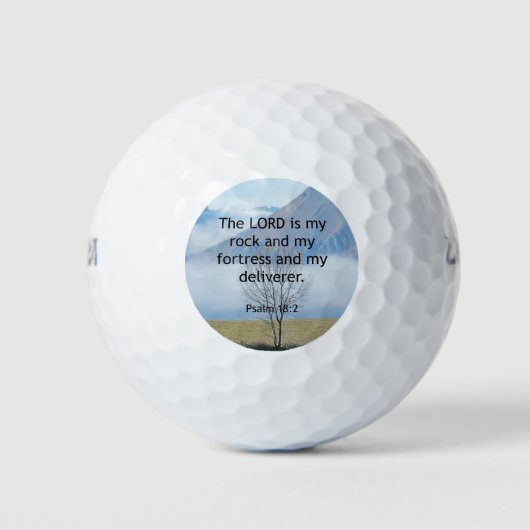 Psalm 18:2, Schrift (grotere tekst) Golfballen (Voorkant)