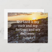 Psalm 18:2, scriptuververs briefkaart (Voorkant / Achterkant)