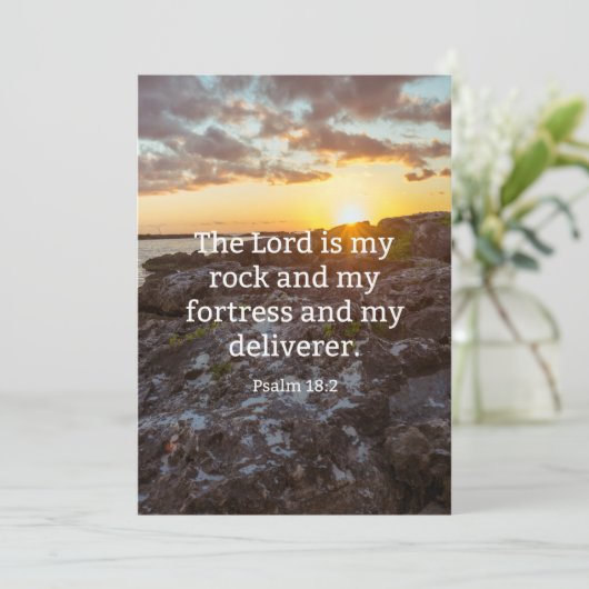 Psalm 18:2, scriptuververs kaart (Staand voorkant)