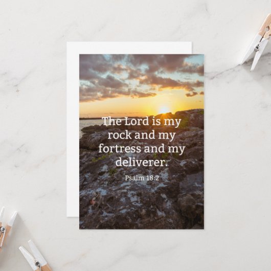 Psalm 18:2, scriptuververs kaart (Voorkant / Achterkant in situ)