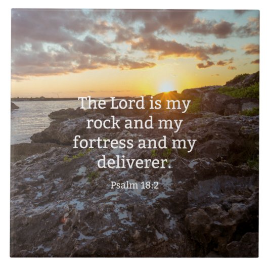 Psalm 18:2, scriptuververs tegeltje (Voorkant)